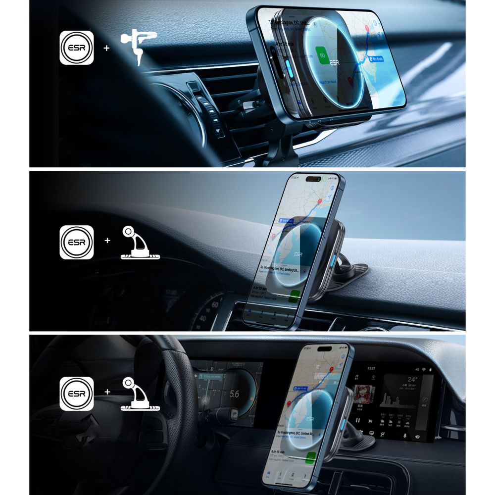 ESR ESR 15W Qi2 MagSafe Billaddare HaloLock Svart