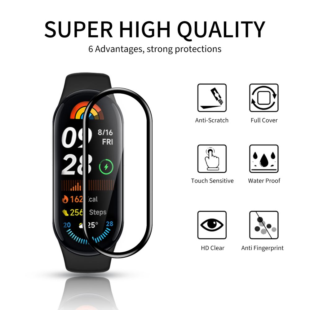 HOFI HOFI Xiaomi Smart Band 9 2-PACK Skärmskydd Pro+ Hybrid Glas Svart
