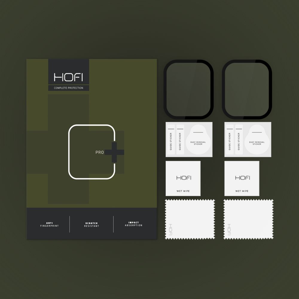 HOFI HOFI Apple Watch 45 mm 2-PACK Skärmskydd Pro+ Hybrid Glas