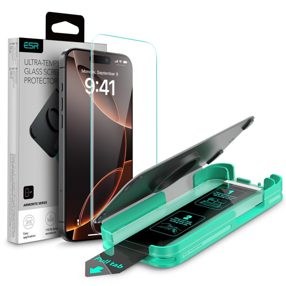 ESR ESR iPhone 16 Pro Max Skärmskydd Armorite Med Ram Svart