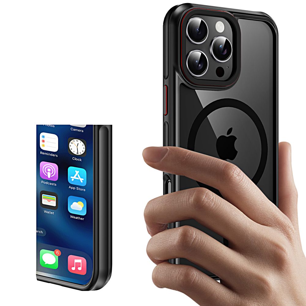 Tech-Protect Tech-Protect iPhone 16 Pro Skal MagSafe MagHybrid Svart/Röd
