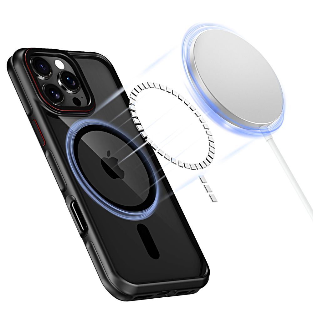 Tech-Protect Tech-Protect iPhone 16 Pro Skal MagSafe MagHybrid Svart/Röd