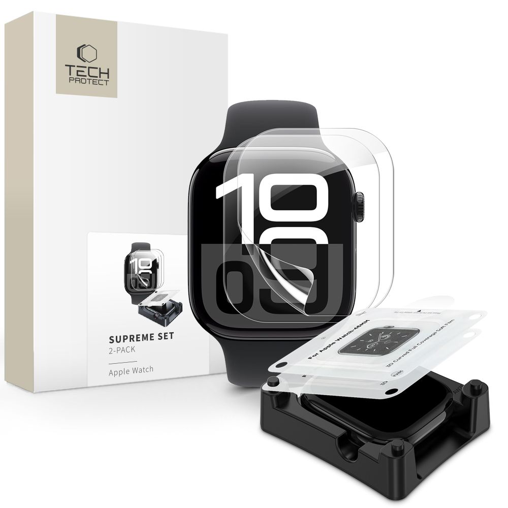 Tech-Protect Tech-Protect Apple Watch 10 42 mm 2-PACK Skärmskydd HydroGel Clear