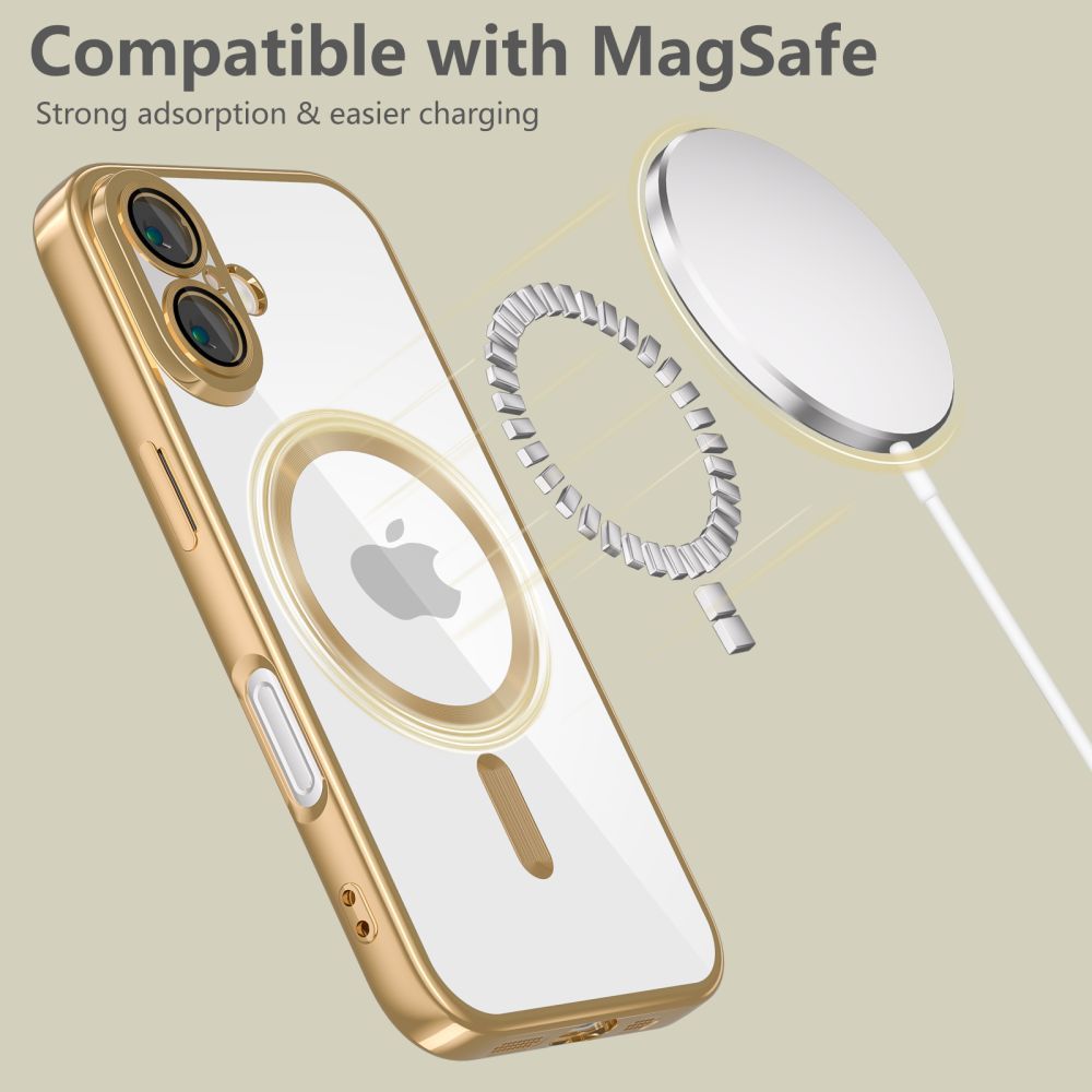 Tech-Protect Tech-Protect iPhone 17e / 16e Skal MagSafe MagFlex Shiny Gold