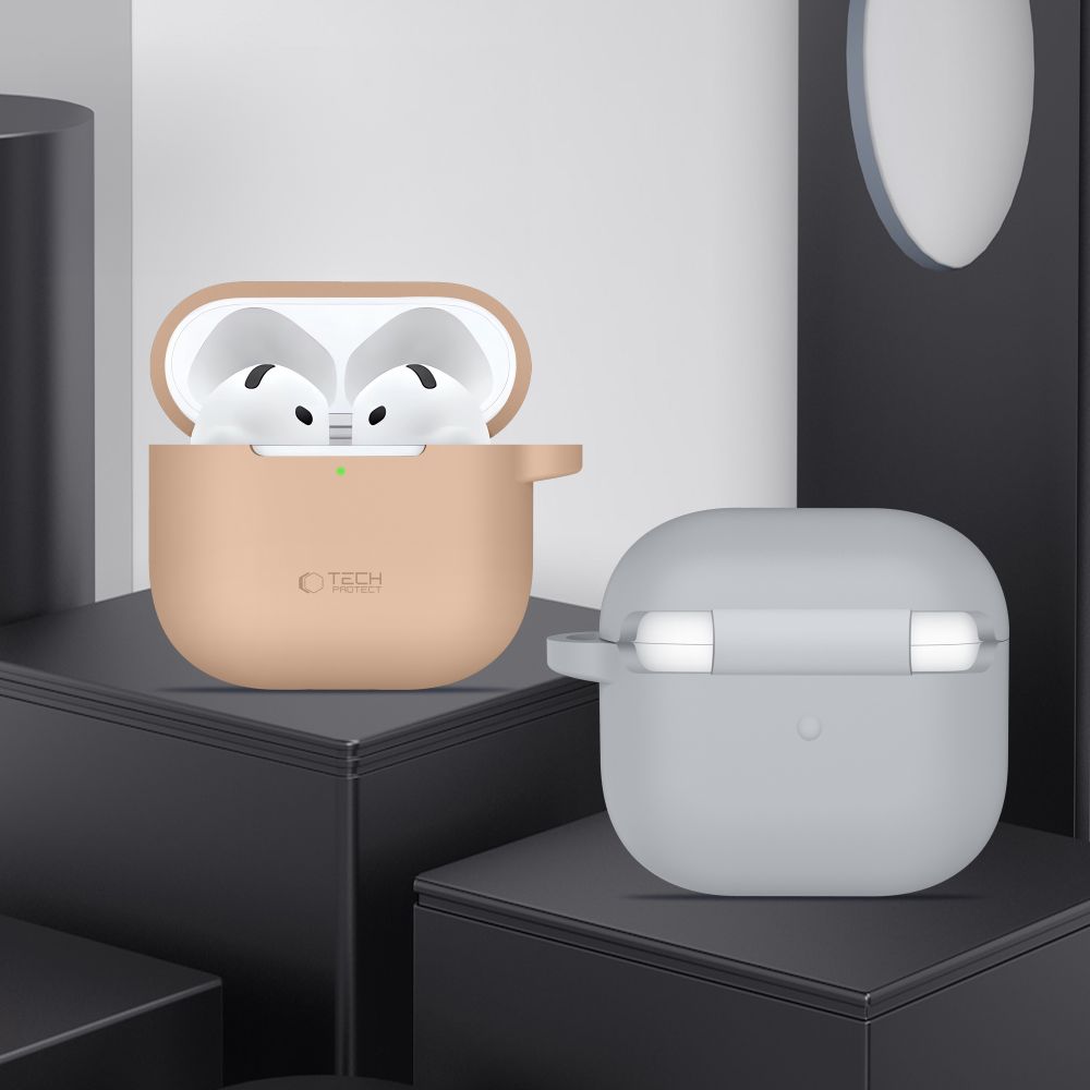 Tech-Protect Tech-Protect AirPods 4 Skal Silikon Hook Dusty Pink