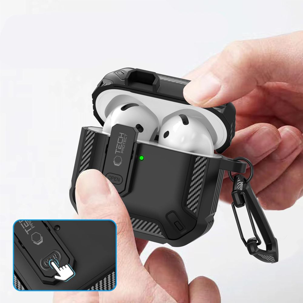 Tech-Protect Tech-Protect AirPods 4 Skal Carbonox Svart