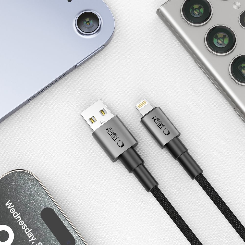 Tech-Protect Tech-Protect 0.25m 12W/2.4A Lightning Kabel UltraBoost Iron Grey