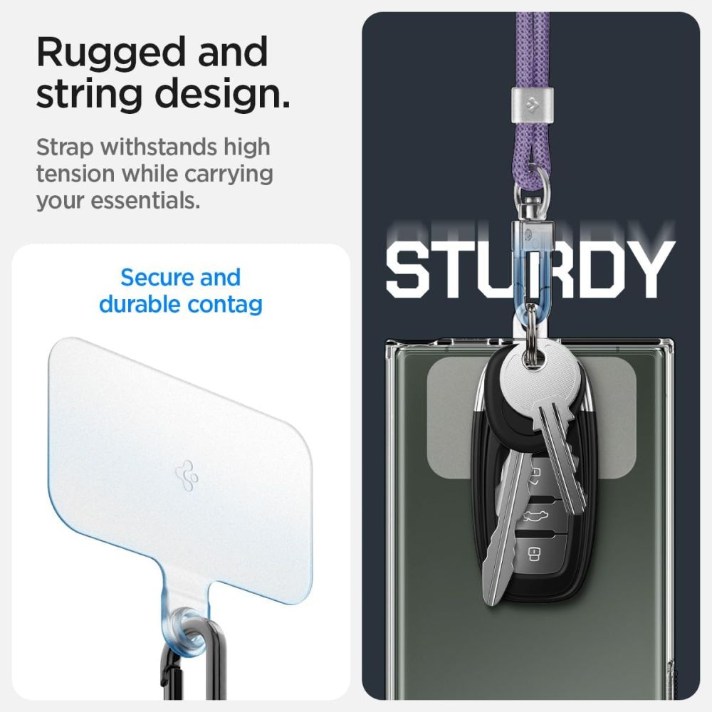 Spigen Spigen Mobilsnöre / Handledsrem Strap Set Deep Purple