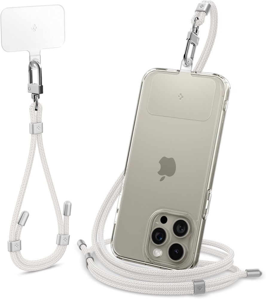 Spigen Spigen Mobilsnöre / Handledsrem Strap Set Pearl White