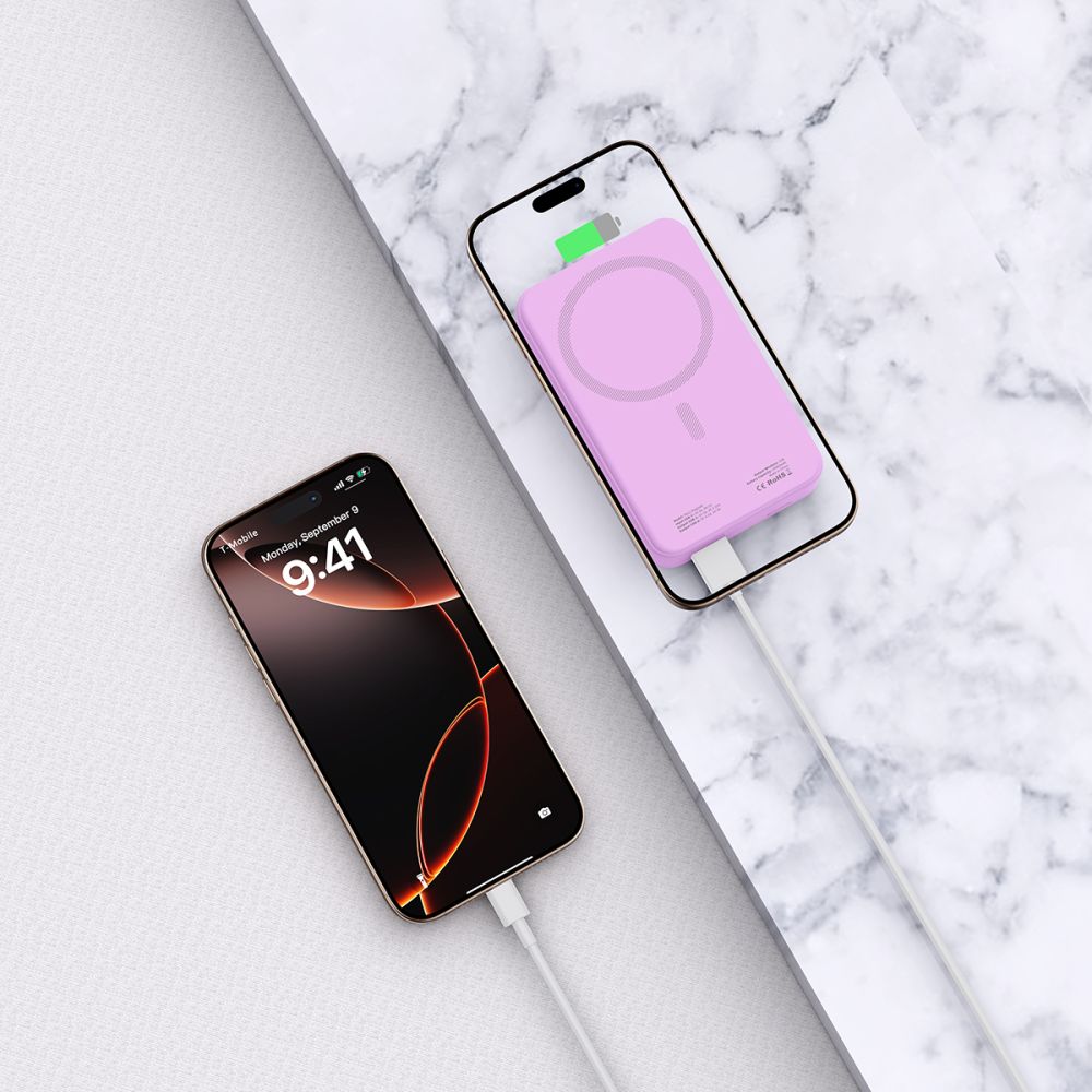 Tech-Protect Tech-Protect 20000 mAh MagSafe Powerbank LifeMag Lila
