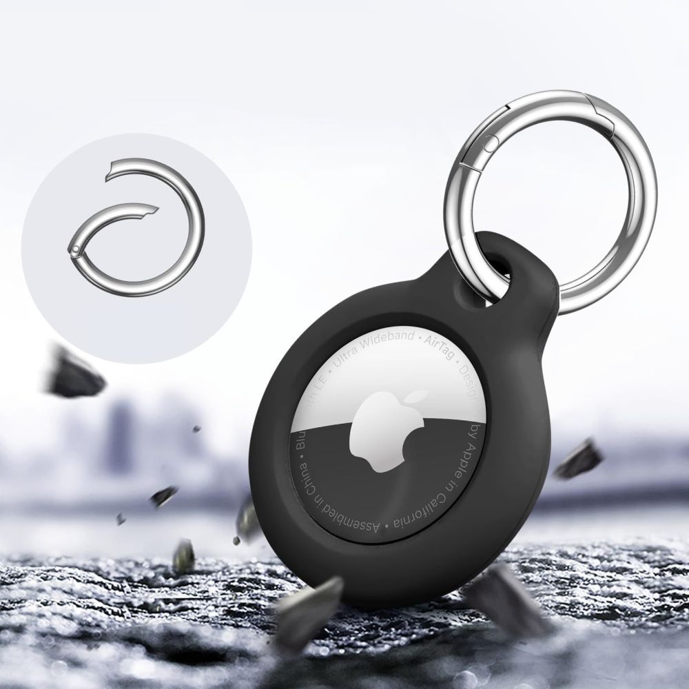 Tech-Protect Tech-Protect Apple AirTag 2/1 2-PACK Hållare Rough Svart