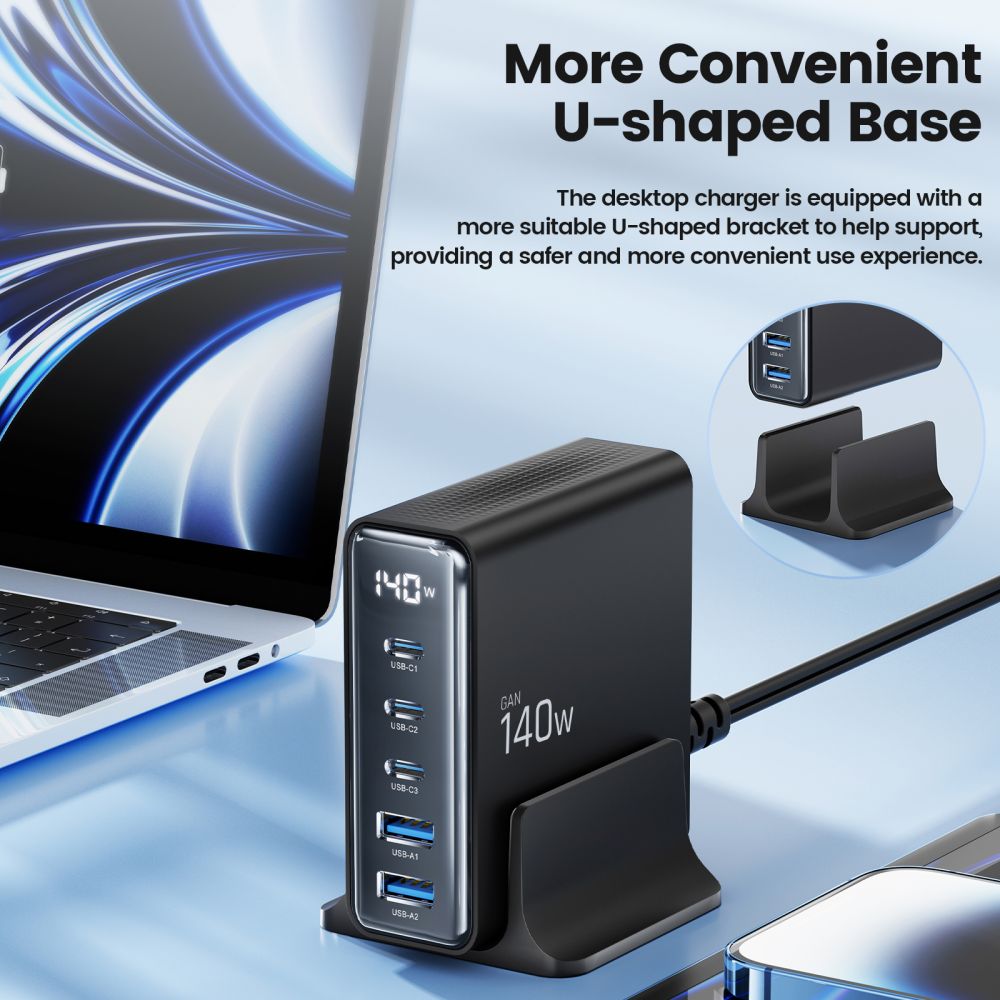 Tech-Protect Tech-Protect 140W Laddstation USB-C / USB-A Svart