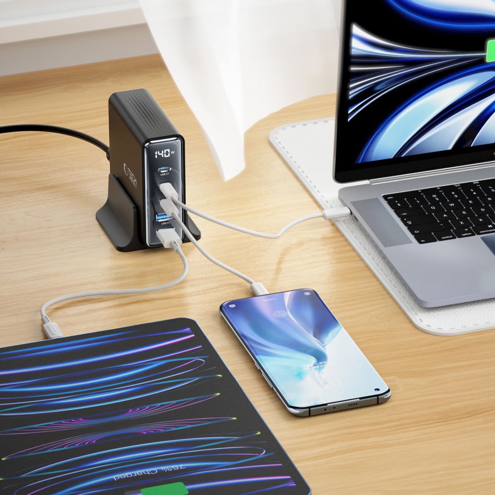 Tech-Protect Tech-Protect 140W Laddstation USB-C / USB-A Svart