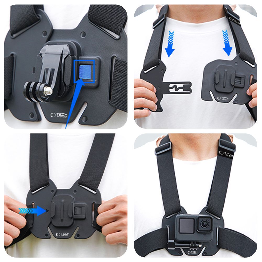 Tech-Protect Tech-Protect Bröstsele För GoPro / DJI Actionkamera Svart