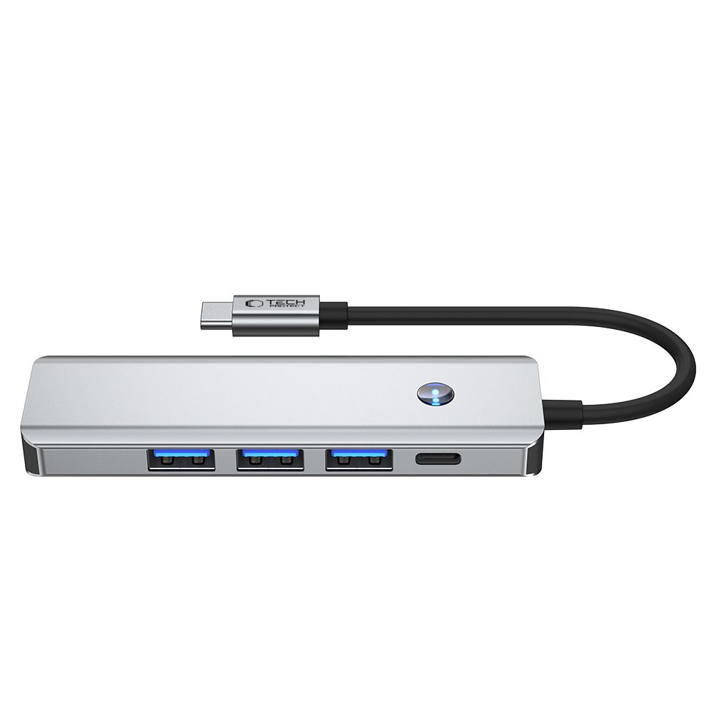 Tech-Protect Tech-Protect 5in1 USB-C Hub - USB-C / USB 3.0 / HDMI / RJ45 Grå