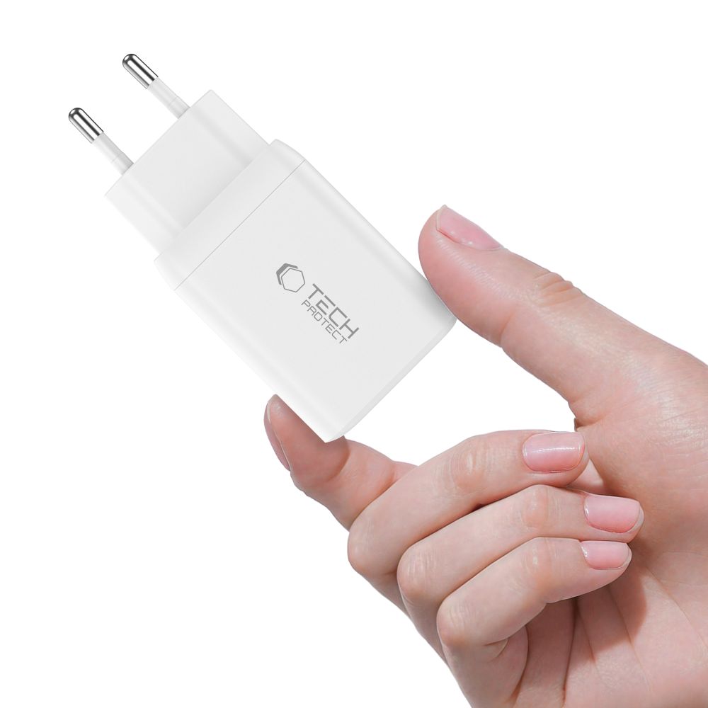 Tech-Protect Tech-Protect 45W PD 2x USB-C Väggladdare Vit