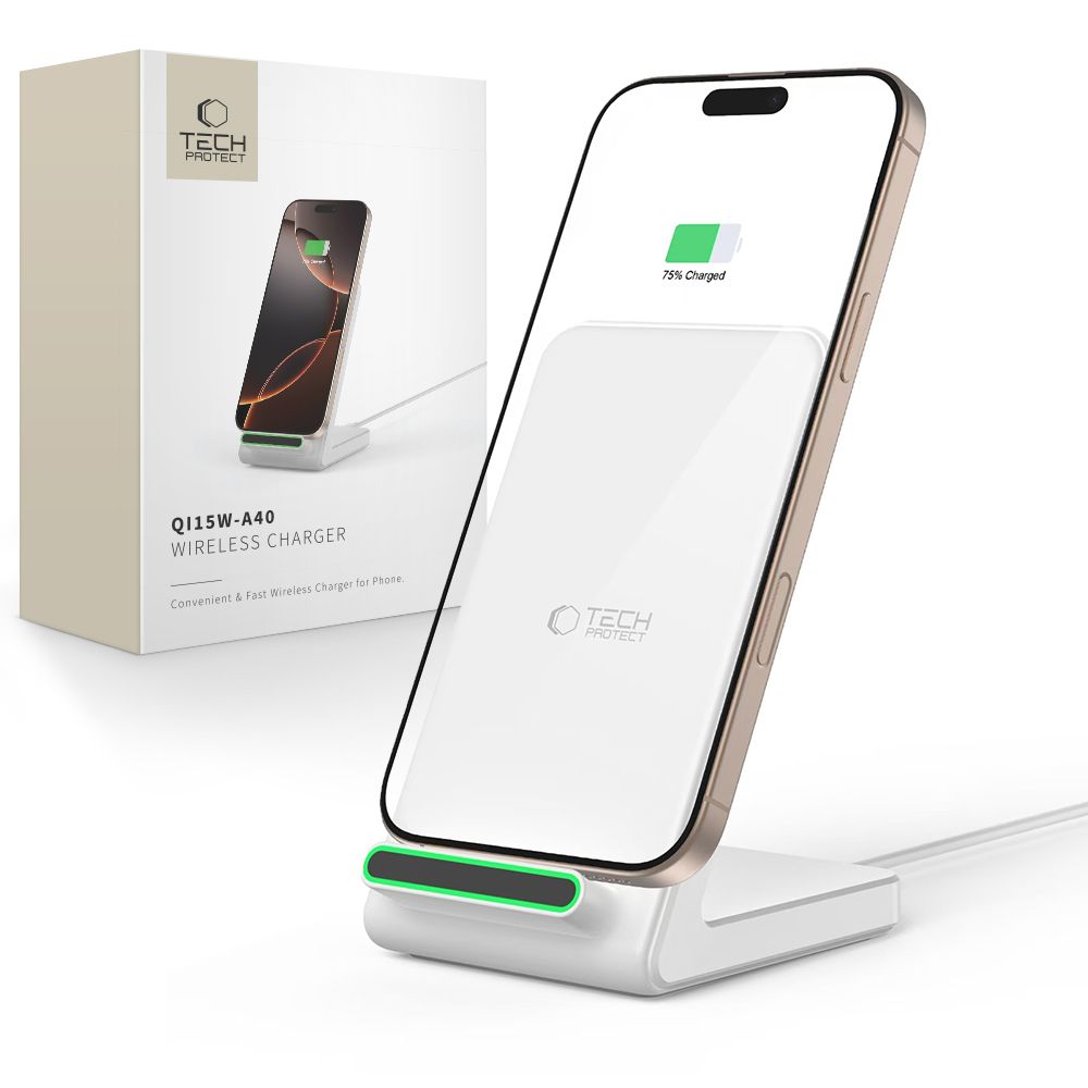 Tech-Protect Tech-Protect 15W Qi Trådlös Laddare Vit