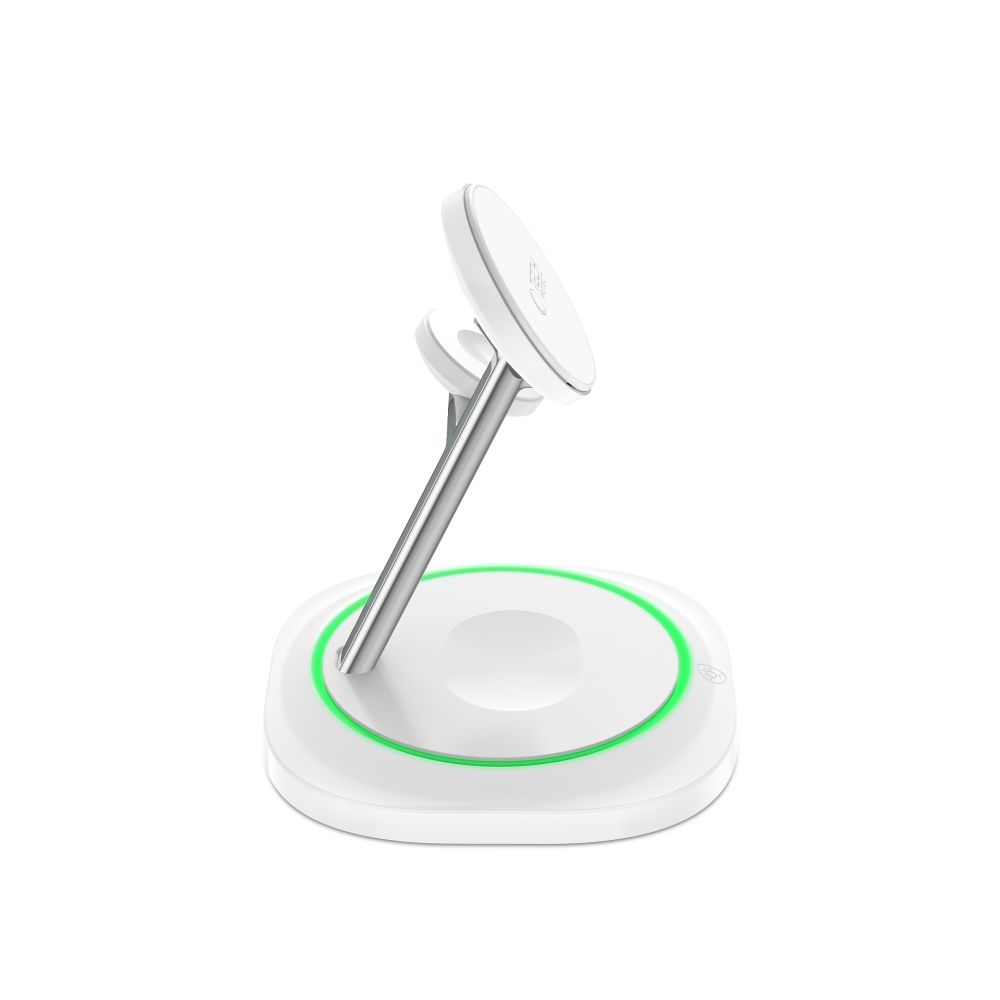 Tech-Protect Tech-Protect 15W Qi 3in1 Magnetisk MagSafe Laddare Vit