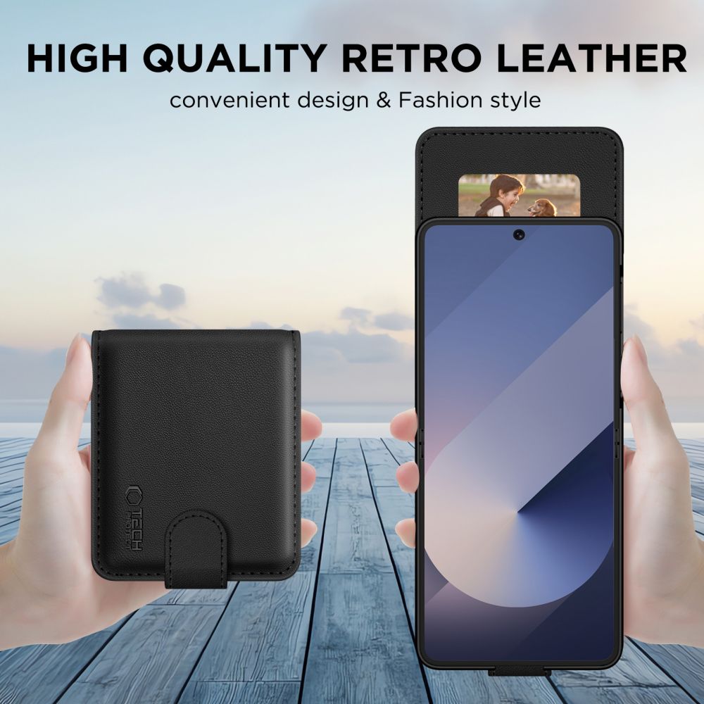 Tech-Protect Tech-Protect Galaxy Z Flip 7 Fodral Läder Svart