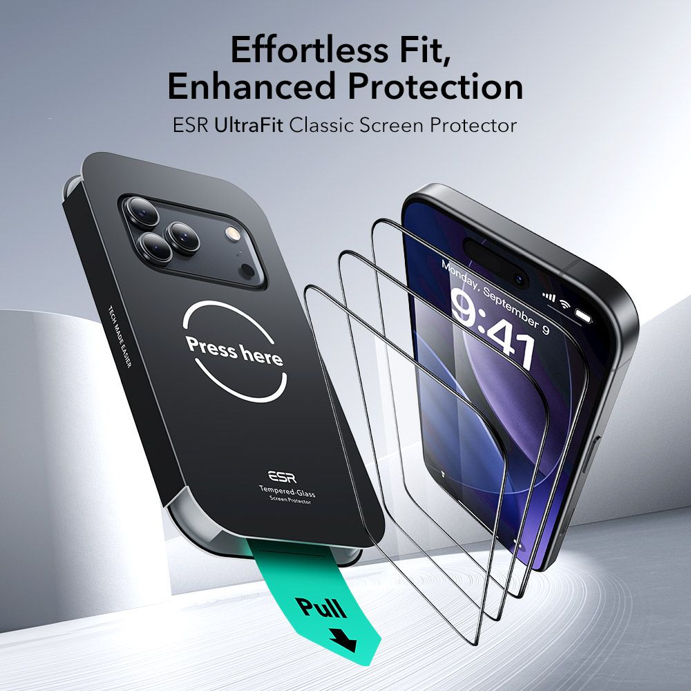 ESR ESR iPhone 17 Pro Max 2-PACK Skärmskydd UltraFit Härdat Glas Transparent
