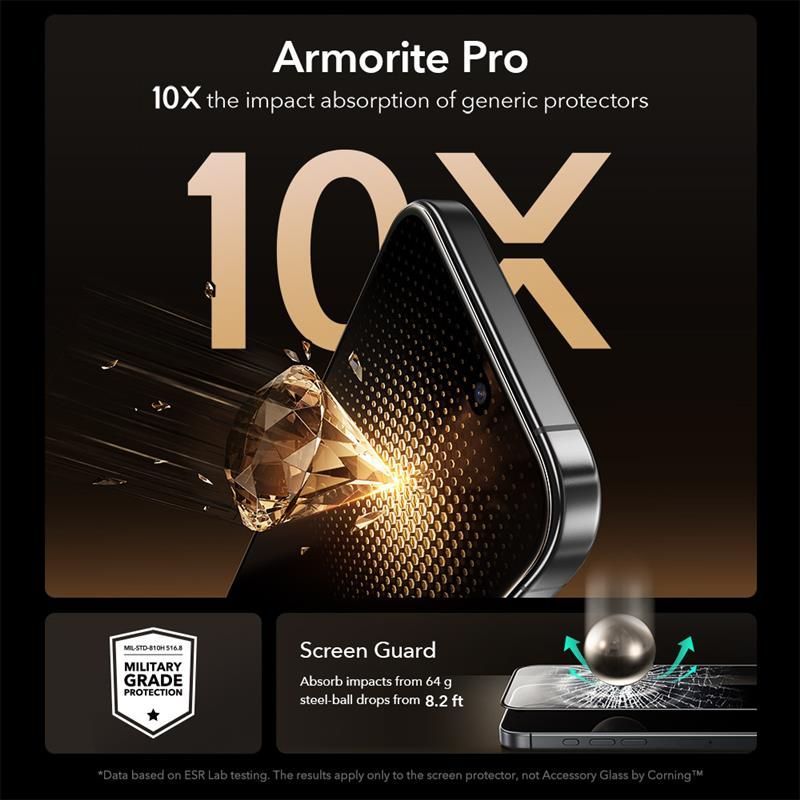 ESR ESR iPhone 17 / 16 Pro UltraFit Armorite Pro Skärmskydd Härdat Glas