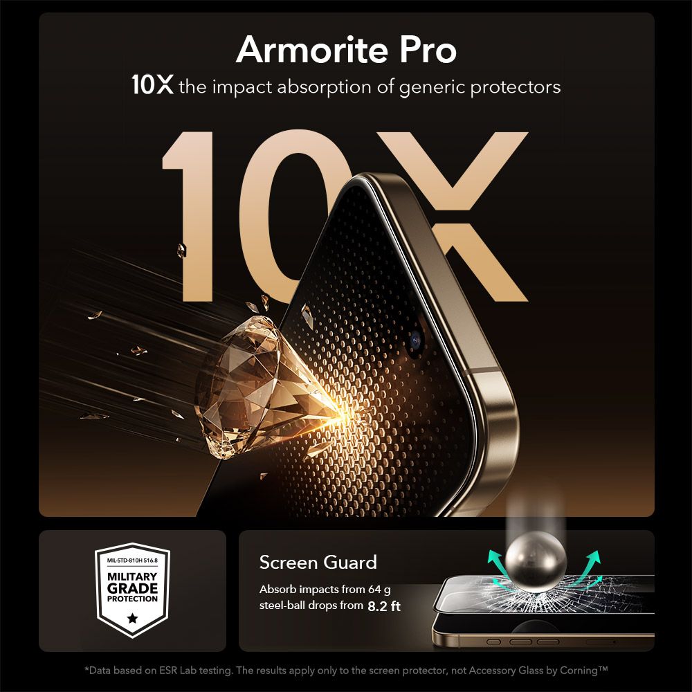 ESR ESR iPhone 17 Pro Max UltraFit Armorite Pro Skärmskydd Härdat Glas