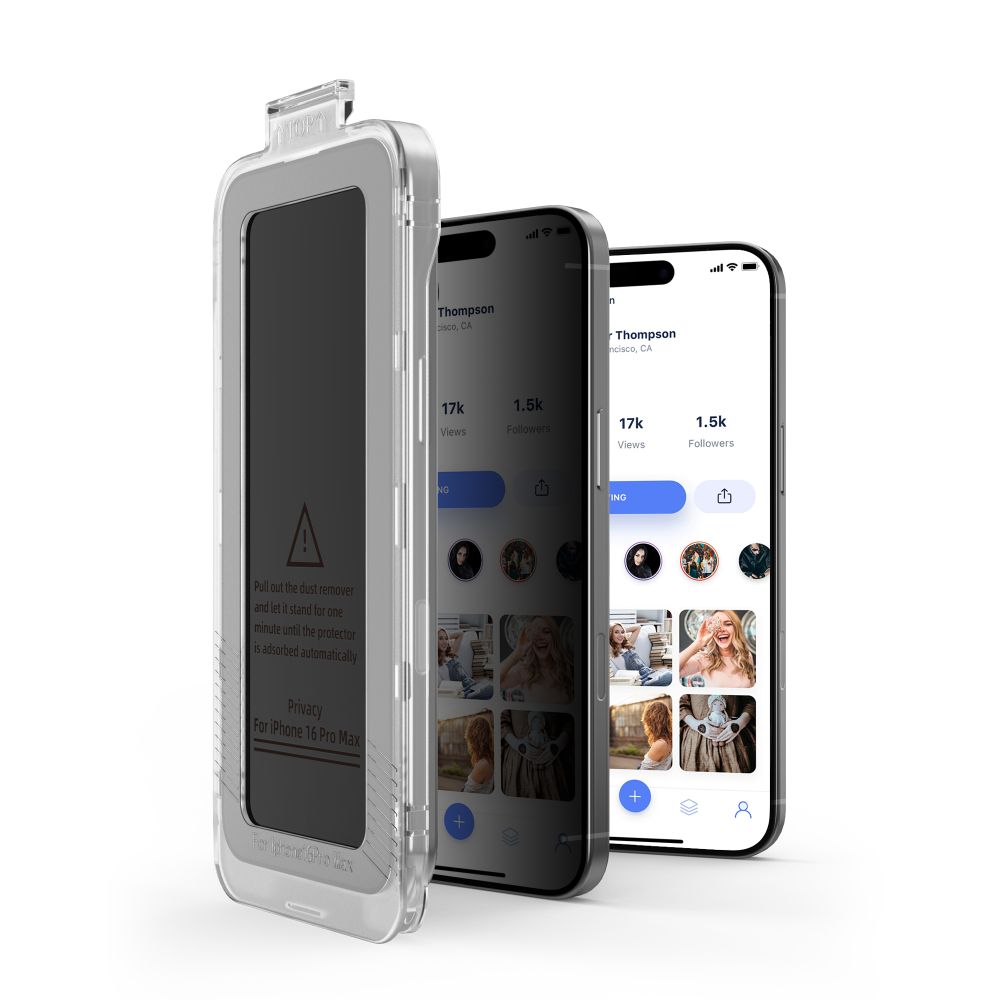 Tech-Protect Tech-Protect iPhone 16 Pro 2-PACK Skärmskydd Quick Set Spy+ Privacy