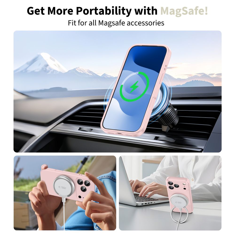 Tech-Protect Tech-Protect iPhone 17 Pro Max Skal MagSafe Silicone Pink Pearl