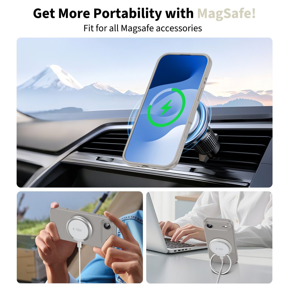 Tech-Protect Tech-Protect iPhone Air Skal MagSafe Silicone Stone Grey
