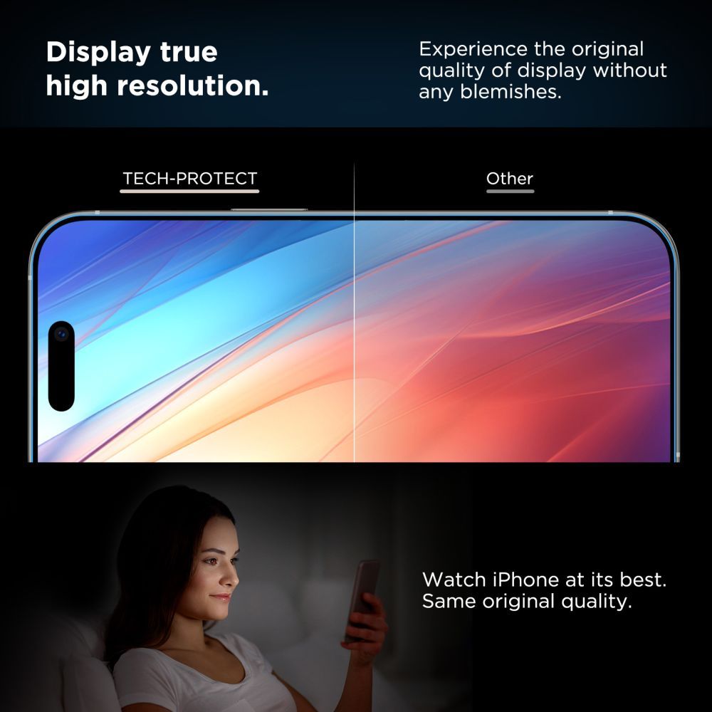 Tech-Protect Tech-Protect iPhone 15 Pro 2-PACK Skärmskydd Quick Set+ Svart