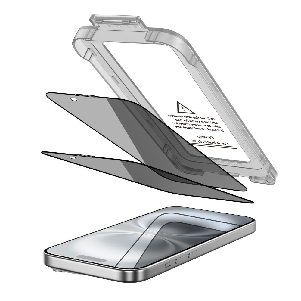 Tech-Protect Tech-Protect iPhone 16 / 15 2-PACK Skärmskydd Quick Set Spy+ Privacy