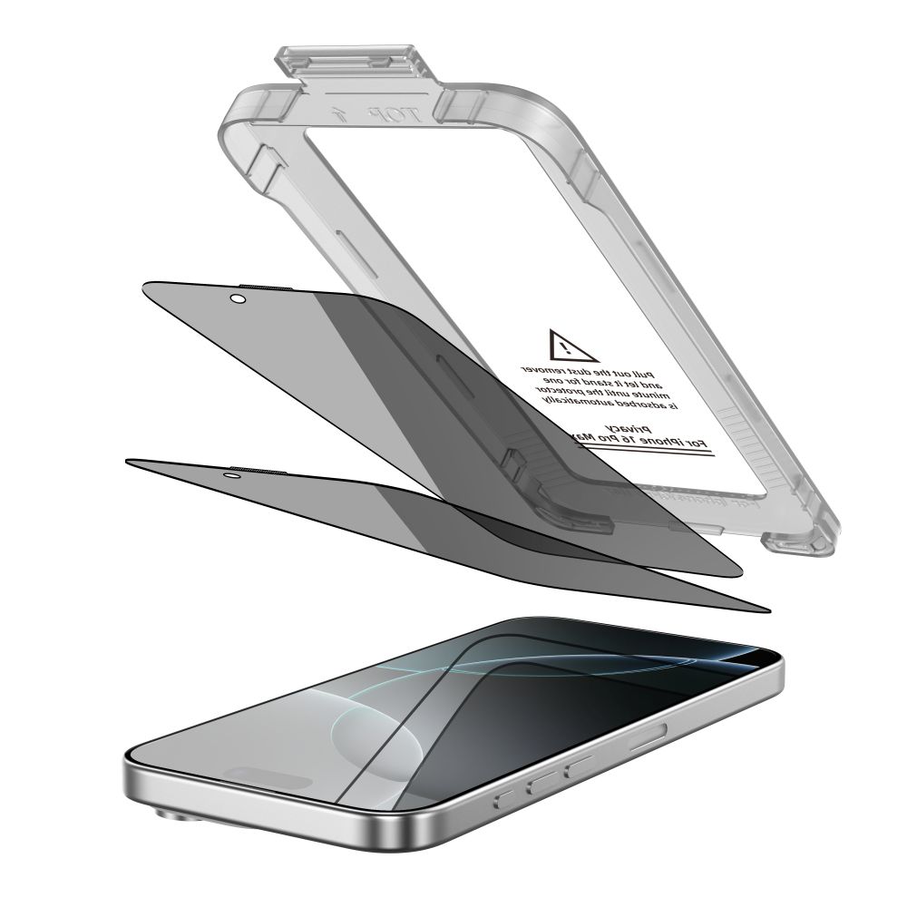 Tech-Protect Tech-Protect iPhone 16 Pro Max 2-PACK Skärmskydd Quick Set Spy+ Privacy