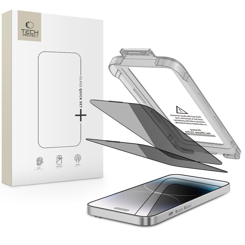 Tech-Protect Tech-Protect iPhone 14 Pro 2-PACK Skärmskydd Quick Set Spy+ Privacy