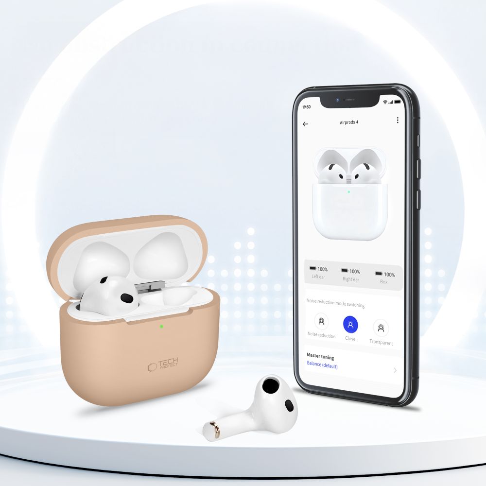 Tech-Protect Tech-Protect AirPods 4 Skal Silikon Cafe Latte