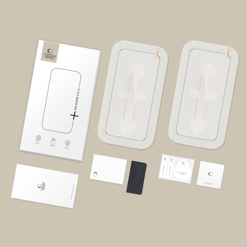 Tech-Protect T-P iPhone 17e/16e/14/13/13 Pro 2-PACK Skärmskydd QuickSet+