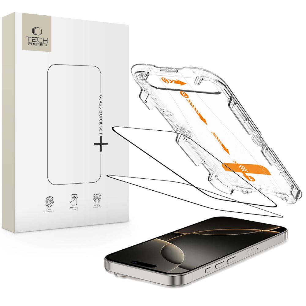 Tech-Protect Tech-Protect iPhone 16 Pro 2-PACK Skärmskydd QuickSet+ Härdat Glas