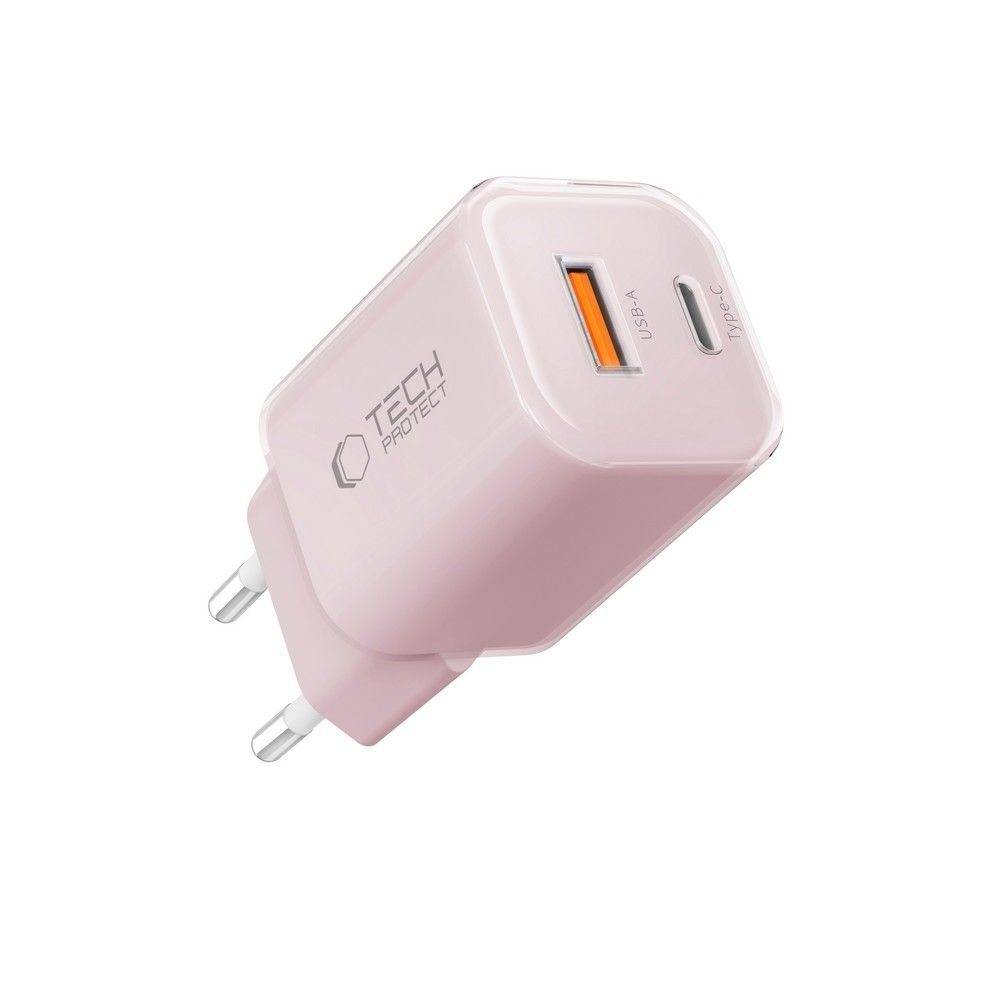 Tech-Protect Tech-Protect 33W Väggladdare PD QC USB-C / USB-A Baby Pink