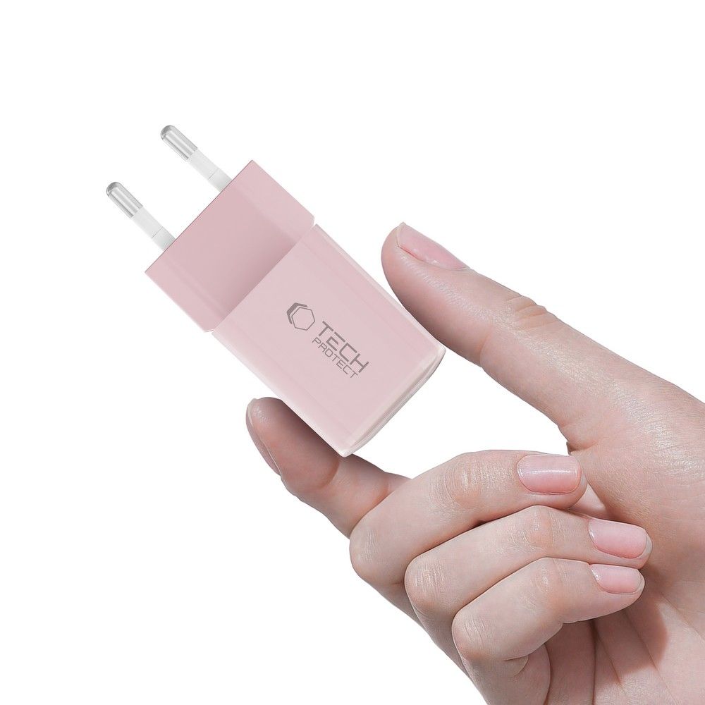 Tech-Protect Tech-Protect 33W Väggladdare PD QC USB-C / USB-A Baby Pink
