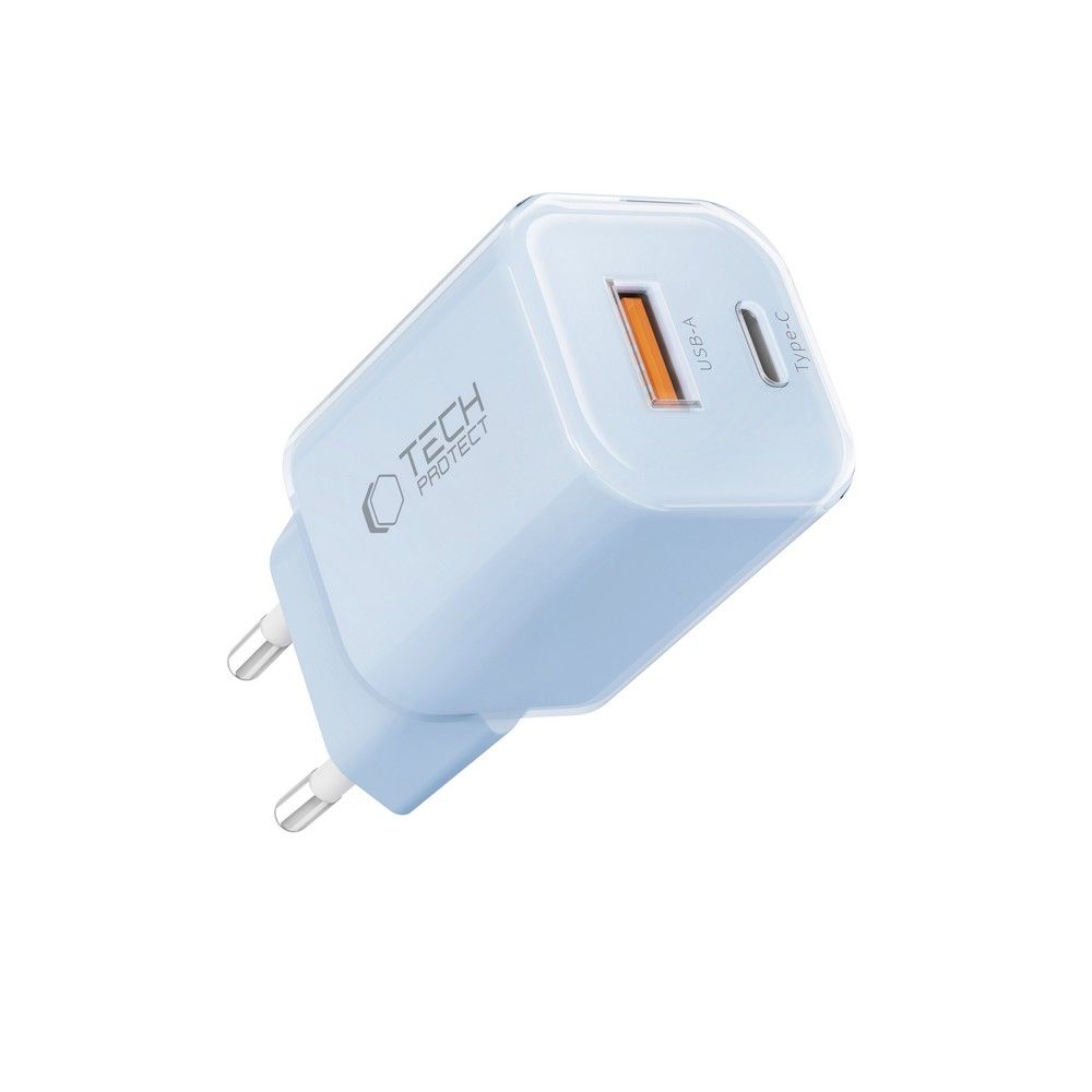 Tech-Protect Tech-Protect 33W Väggladdare PD QC USB-C / USB-A Baby Blue