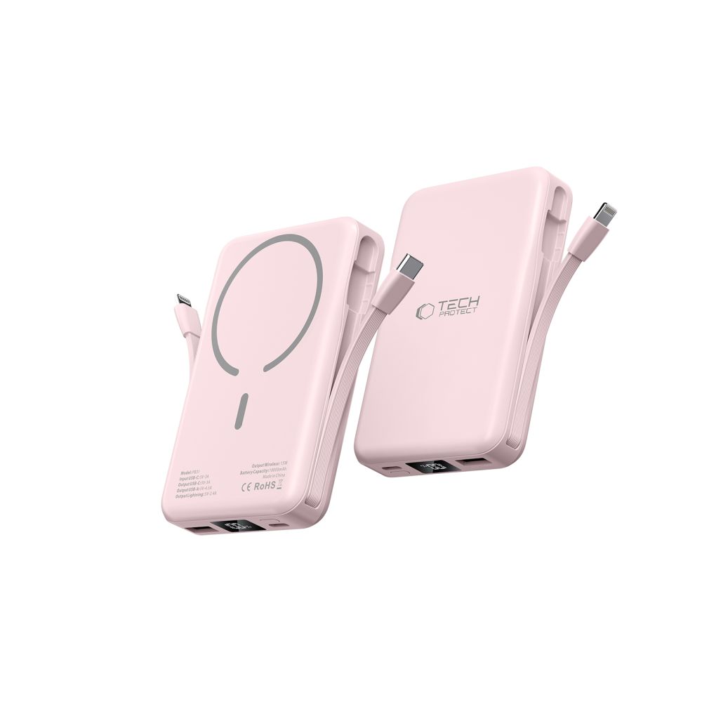 Tech-Protect Tech-Protect 10000 mAh MagSafe Powerbank LifeMag Rosa