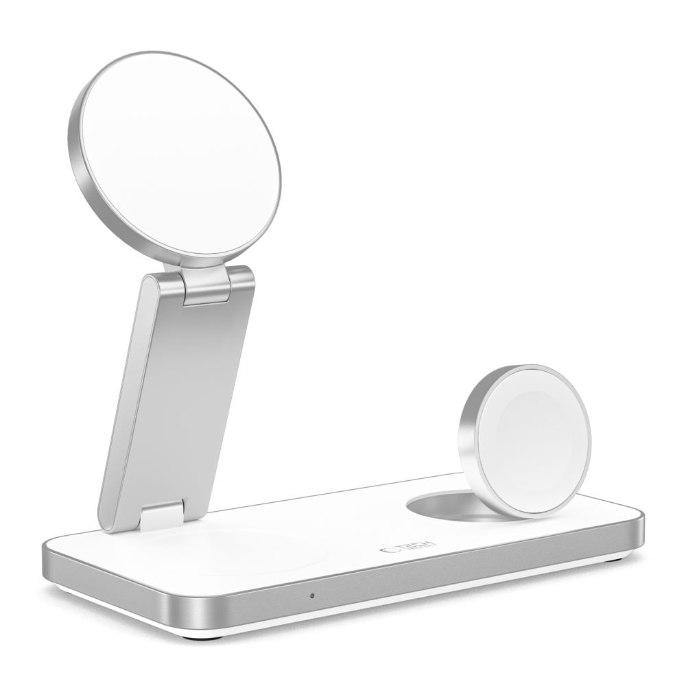 Tech-Protect Tech-Protect 15W Qi Trådlös 3in1 Magnetisk MagSafe Laddare Vit