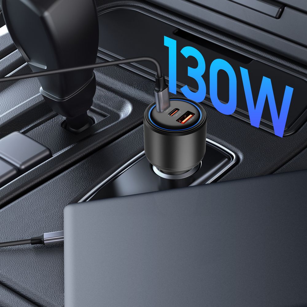 Tech-Protect Tech-Protect 130W PD USB-C / USB-A Billaddare Svart