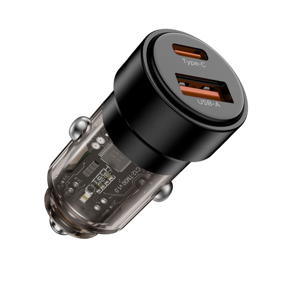 Tech-Protect Tech-Protect 75W PD USB-C / USB-A Billaddare Svart