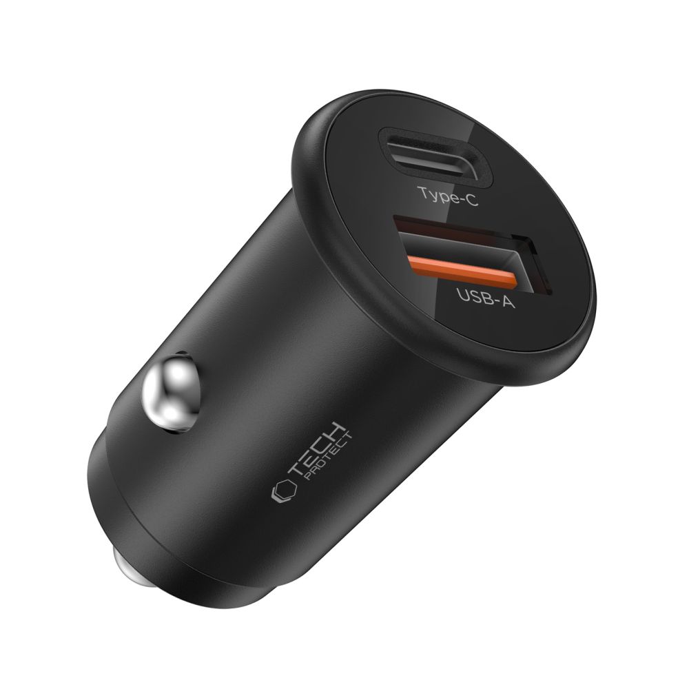 Tech-Protect Tech-Protect 35W PD QC USB-C / USB-A Billddare Svart