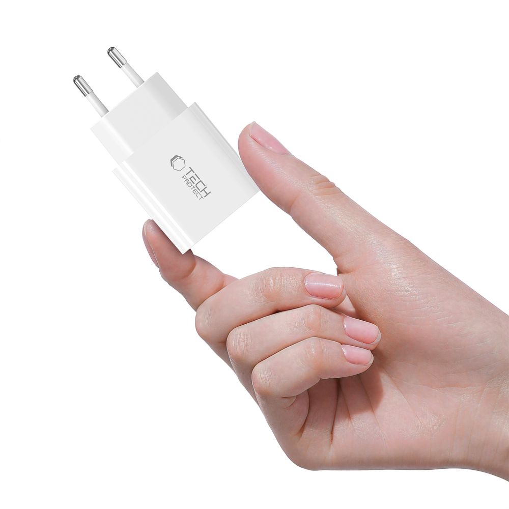 Tech-Protect Tech-Protect 20W PD Väggladdare Inkl. Lightning Kabel Vit