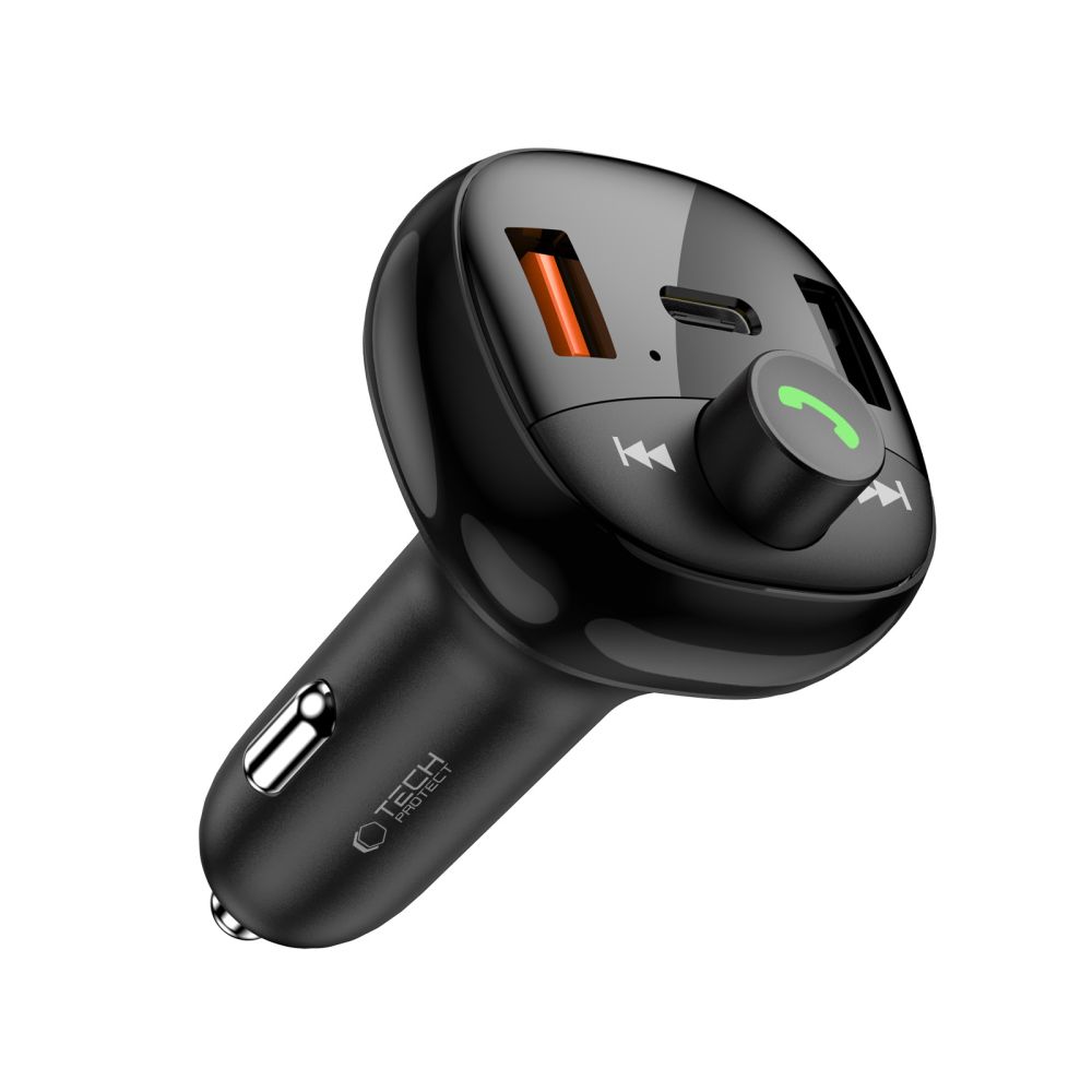Tech-Protect Tech-Protect 72W PD USB-C / USB-A Billaddare Med Bluetooth FM Sändare