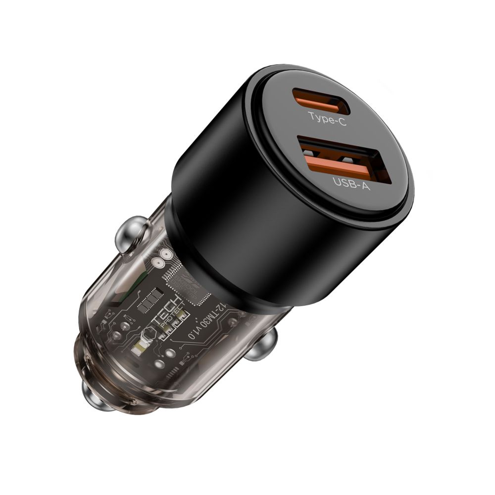 Tech-Protect Tech-Protect 95W PD QC Billaddare USB-C / USB-A Svart
