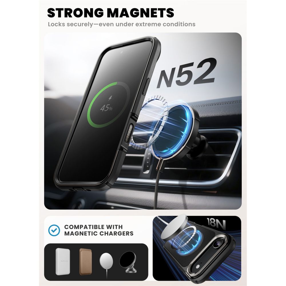 Supcase Supcase iPhone Air Skal MagSafe Iblsn Ares Flip Svart