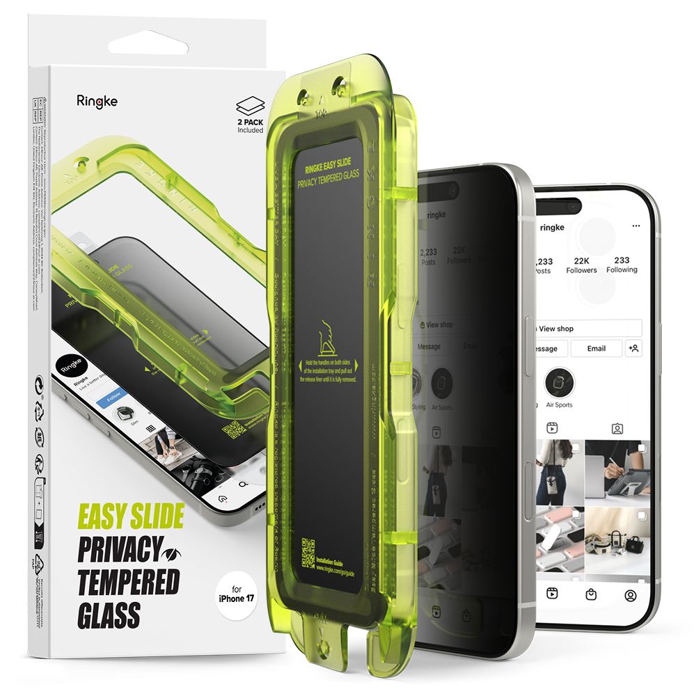 Ringke Ringke iPhone 17 2-PACK Easy Slide Skärmskydd Privacy