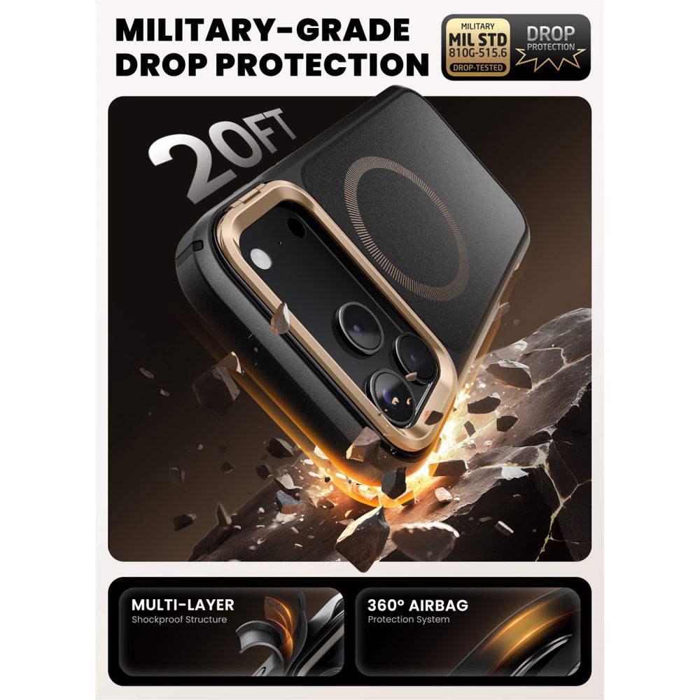 Supcase Supcase iPhone 17 Pro Max Skal MagSafe Iblsn Ares Flip Desert Gold